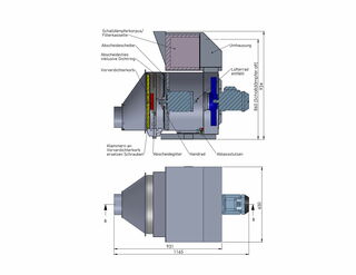 Maßskizze Illustration für Scheibenluftfilter WSL3 plus straus gmbh Mosbach